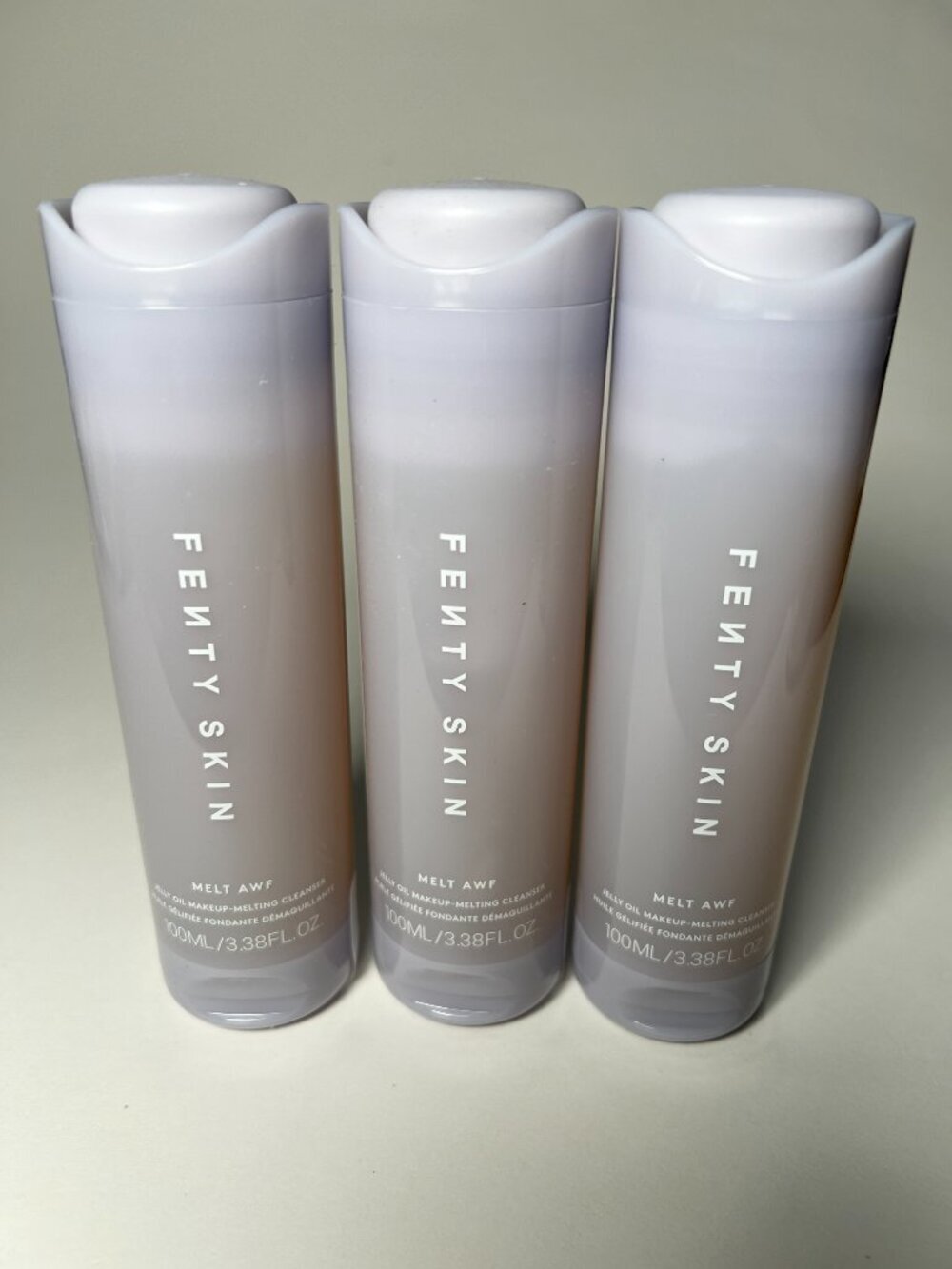 3 * Fenty Skin Beauty Melt AWF Jelly Oil Makeup-Melting Cleanser 3.38 fl oz